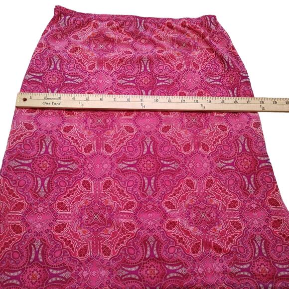 Exact Change Vintage Red Pink Skirt Size Medium Polyester Summer - Picture 4 of 6
